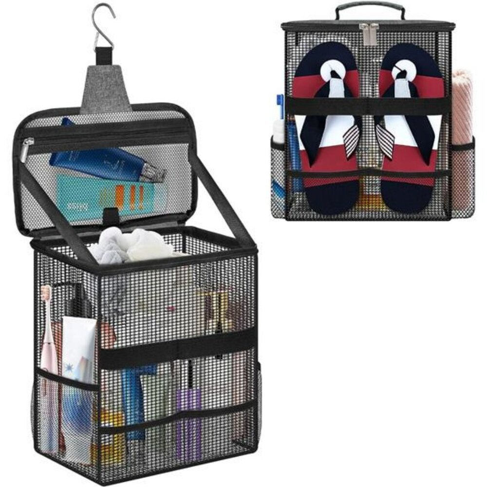 Large mesh shower caddy tote bag bathroom organizer travel gym dorm camping